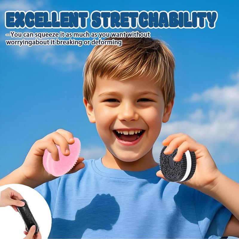 Sušenka Squishy Antistresová hračka, Ručně vyrobená silikonová antistresová squishy hračka, Zábavné antistresové hračky, Perfektní stolní doplněk pro úzkost a relaxaci (Modrý)