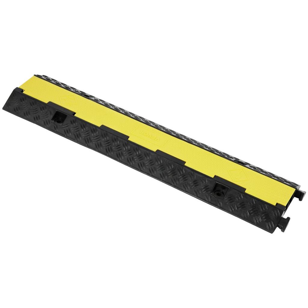 5 PCs Rubber Cable Protector Ramp, 2 Channel, 12000 Lbs/axle Capacity Heavy Duty Hose Wire Cover Ramp Driveway, Traffic Speed Bump with Flip-Open Top