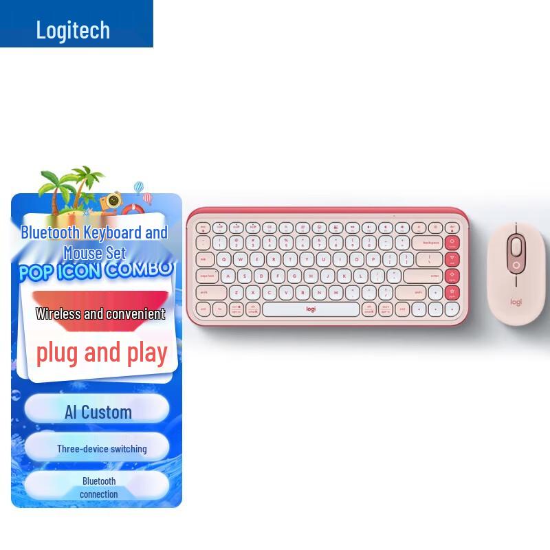 

Logitech POP ICON COMBO Wireless Keyboard and Mouse Set