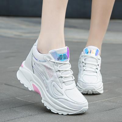 Spring and Autumn New Mesh Breathable Comfortable Soft Bottom Height Increasing Insole Women's Sneaker