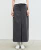 Nigaennikol Box Pleated Long Skirt_Gray