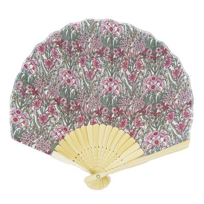 Onishi Ken Shell Folding Fan and Fan Bag Set, Bouquet/Pink, Size: [Fan] Approx. 22cm, [Folding Bag] Approx. 4.5 X 23cm, SGF30-LIA09
