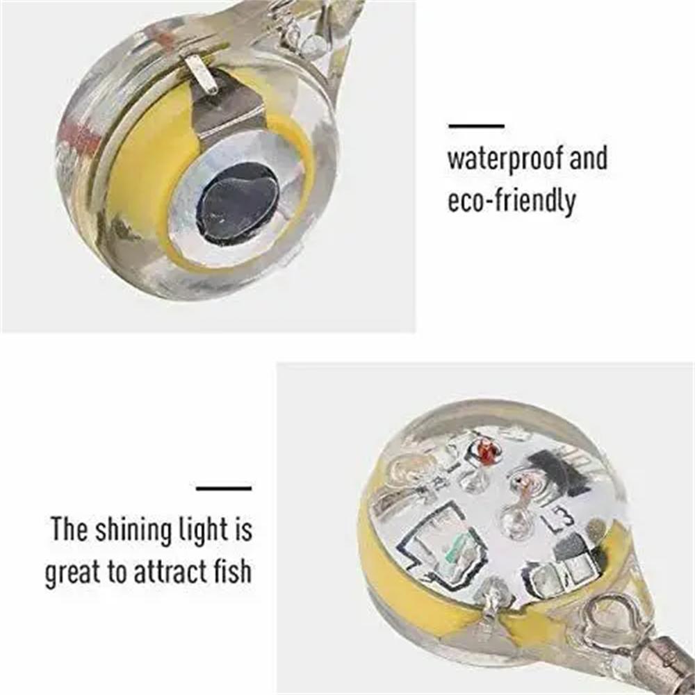 1pc/3pcs Mini Fishing Lure Light LED Deep Drop Underwater Eye Shape Fishing Squid Fishing Bait Luminous Lure for Attracting Fish