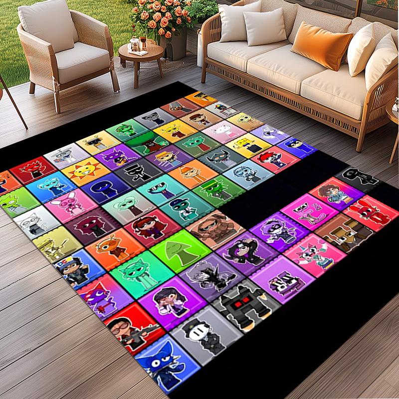 Sprunki Game Print Rug, Washable Floor Carpet, For Entryway Dorm Laundry Room Office Study, Home Decor Birthday Christmas Gift