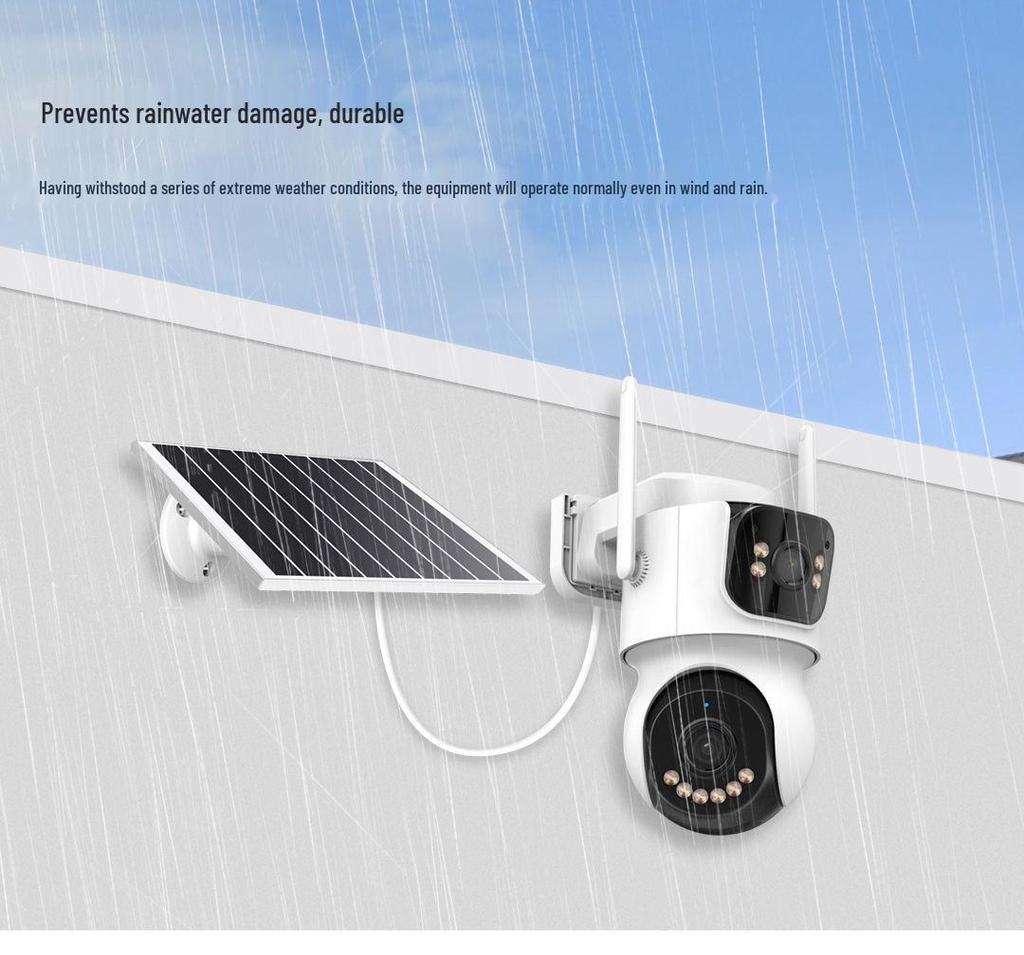 ICSee Dual-Lens PTZ WiFi Solar Camera: 10X Zoom, Low Power, Cross-Border Monitoring