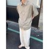 Men Oversized Short Sleeve Button Down Shirt Casual Loose Streetwear Summer Top
