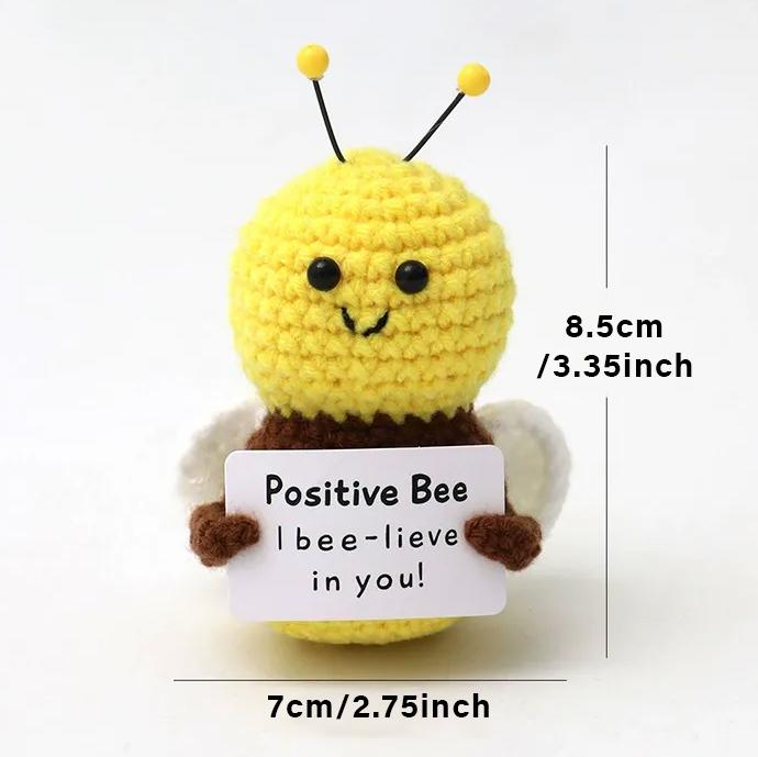 Positive Energy Pocket Hug Crochet Doll, Mini Handmade Knitted Plush Potato Turtle Vegetable Duck Funny Support Gift With Card