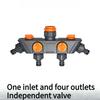 1PC Garden Watering European Faucet One In Four Out Valve Diverter Cross-border Irrigation Water Splitter Lawn Maintenance