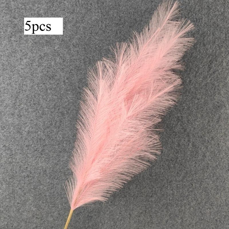 5pcs Extra Large Pampas Grass Stems 120cm Fluffy Artificial Silk Reed for Boho Home Wedding Decor