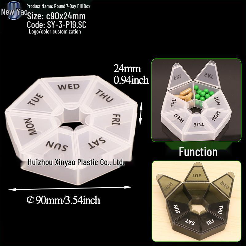 Seven-Day Pill Organizer: Morning, Noon, Night Portable Capsule Case with Large Capacity