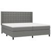 Exclusive House - LED Bed Slat Base Mattress Dark Grey 200x200 Cm Fabric