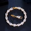 Inlaid Emerald Jewelry Brass Gold Plated Zircon Bracelet Birthday Gift