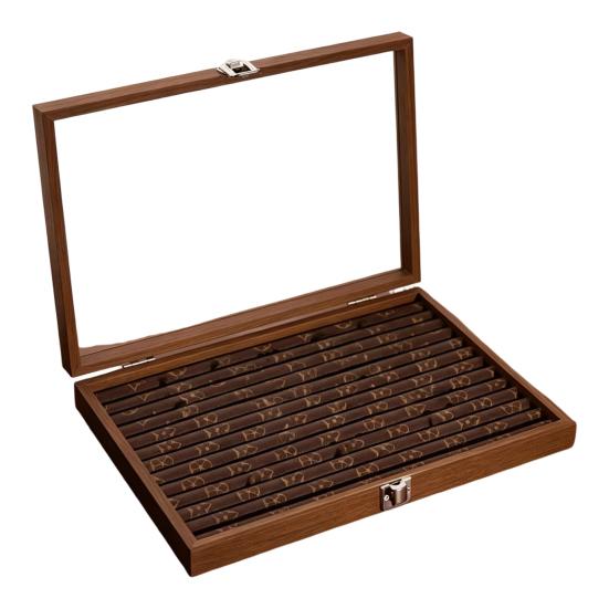 Ring-Aufbewahrungsbox, Langlebiges Holz mit unterteiltem Design, Weiches Samt-Innenfutter, Mehrgitter-Schmuckorganizer, für Ringe Armbänder Ohrringe