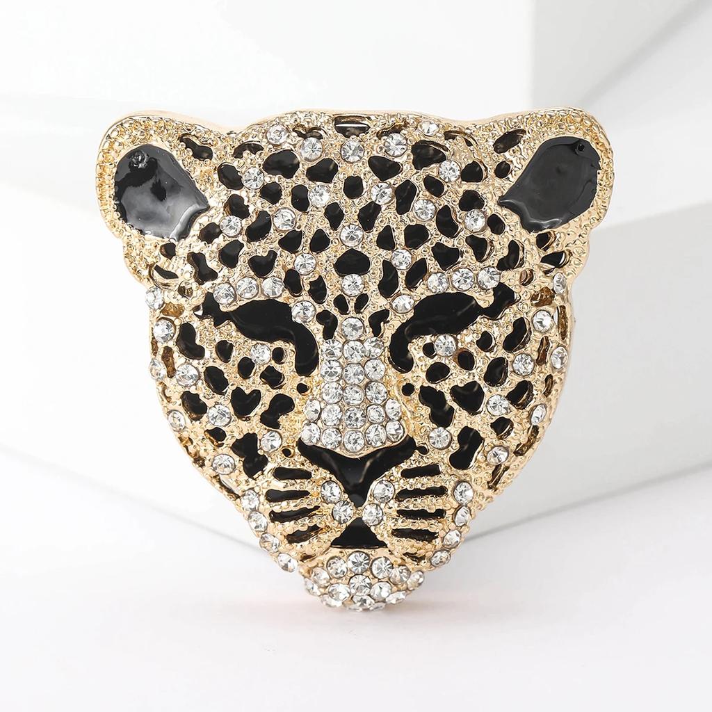 Rhinestone Leopard Brooches for Women Unisex Animal Pins Event Party Backpack Decoration Clothes Accessories