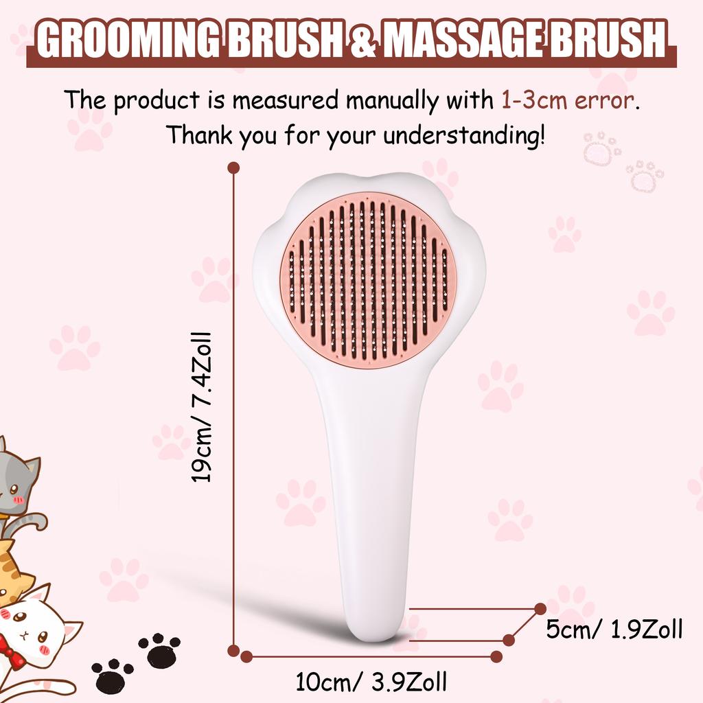 Pink Pet Grooming Comb Stainless Steel Tooth For Pleasant Brushing Experience Dog Grooming Supplies