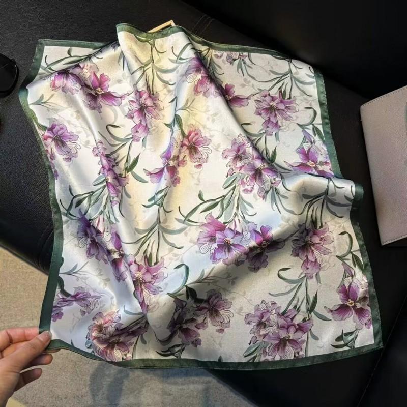 Silk Scarf Women 53x53cm Pure Mulberry Square Shawl Elegant Chinese Style Lightweight Fashion Accessory