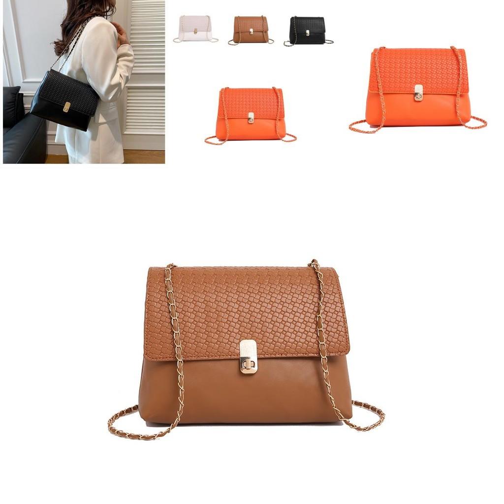 Elegant Pu Leather Medium Sized Woven Square Handbag For Women With Daily Casual Style