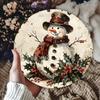 Vintage Snowman Plaid Scarf Hat Holly Berry Tin Sign Vintage Durable Metal Plaque Wall Decor Rustic Christmas Home Office Wal