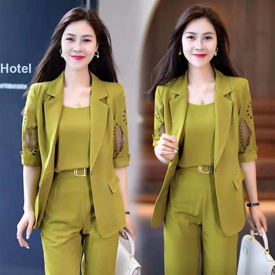 Women's New Fashion Summer Slimming Elegant Haran Pants Suit Set