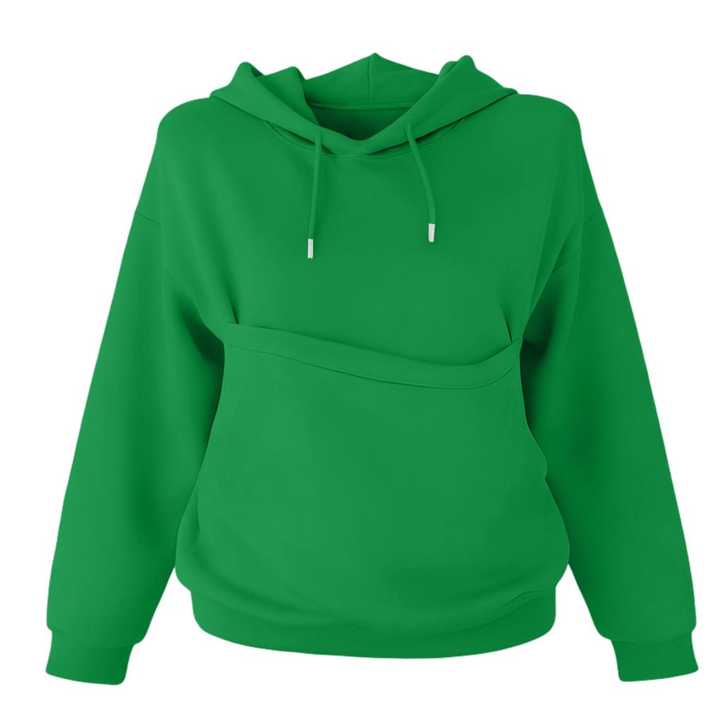 Women's  Fashion Zipper Hoodie Long Sleeve Hooded Pullover Sweatshirt Casual Solid Color Tops With Pockets