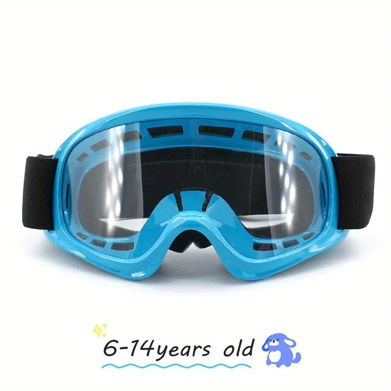 

Youth Multi-Sport Glasses with Adjustable Strap - White Frame & Blue Lenses, UV Blocking for Ski, Bike, Beach - Lightweight for