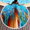 Marble Round Beach Towel with Tassels, Microfiber Quick Dry Beach Blanket Circle Swim Pool Towel Yoga Mat Meditation Picnic Rug