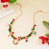 Christmas Colorful Bells Pendant Necklaces for Women Shiny Zircon Snowman Christmas Tree Necklaces Xmas Party Gift Jewelry