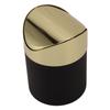 Desktop Trash Can Stainless Steel Household Mini Trash Basket Clamshell Paper Basket with Gold Lid
