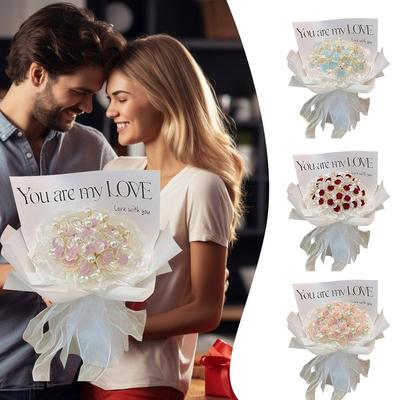 99pcs Fashion DIY Rose Bouquet Kit Birthday Gift Never Wither Artificial Flowers Photo Props With Light Handmade Flowers