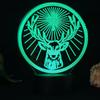 Deer Cross Pattern 3d Led Night Light With Remote Control For Home Office And Celebration Use