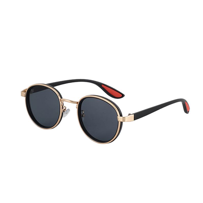 Trendy Metal Round Frame Sunglasses: Unisex Fashionable Anti-UV Eyewear