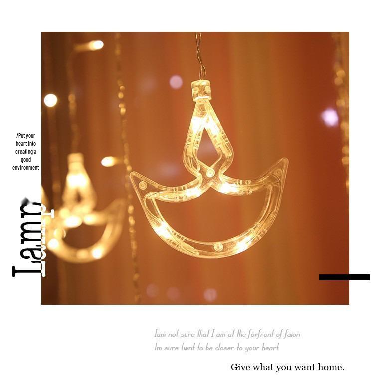 Solar LED Star Curtain Lights for Windows and Courtyard Decor