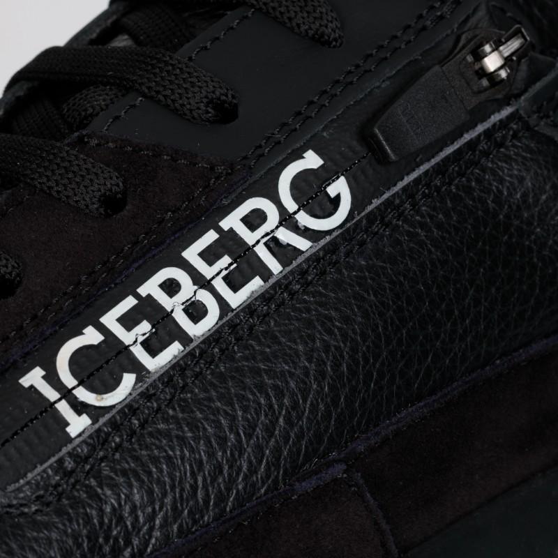 Zapatillas Iceberg de cuero italiano nuevas negras - Talla: 43