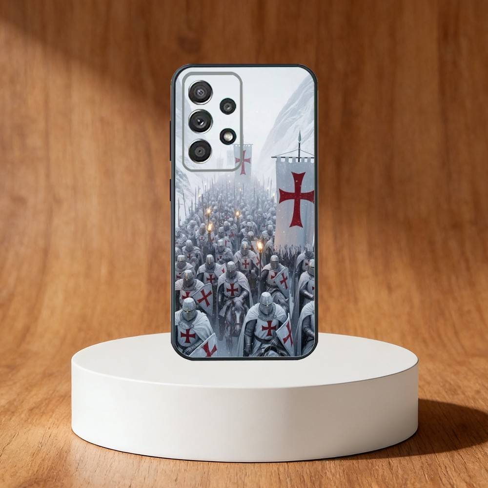 Crusaders Templar Knight art Phone Case For Samsung S25,S24,S21,S22,S23,S30,Ultra,S20,Plus,Fe,Note,10,9,5G Black Cover