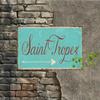Tin Sign  Saint Tropez Arrow Vintage Durable Metal Plaque Wall Decor Home Beach Cafe Bedroom Wall Art