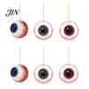 Halloween Hanging Decor 6Pcs Wooden Decoration, Ghost Pumpkin Eyeball Pendant Ornament with Rope, Spooky Holiday Party Decorations