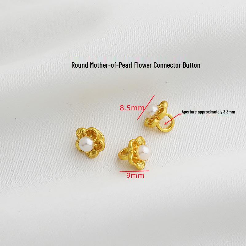Vergoldete runde Perlenblumen-Verbinder-Halsketten-Endanhänger für DIY-Schmuck