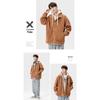 Couple's Corduroy Hooded Jacket with Thick Velvet for Autumn and Winter Men's Fake Two-piece Hoodie Jacket