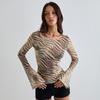 European and American Women's Summer Animal Print Loose T-shirt Top