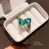 New Chinese Style Zircon Snake Pattern Triangle Open Ring For Women