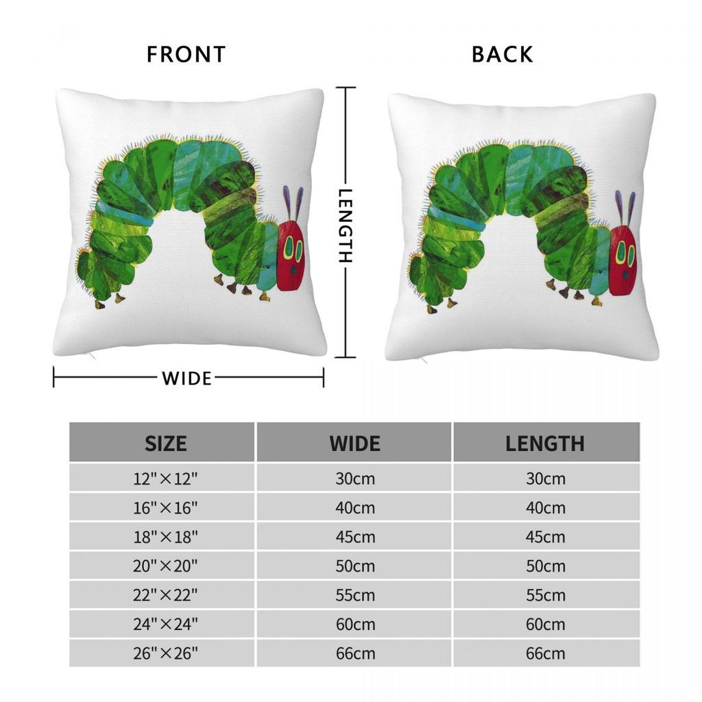 The Very Hungry Caterpillar Pillowcase Polyester Linen Velvet Printed Zip Decor Throw Pillow Case Car Cushion Cover 45X45