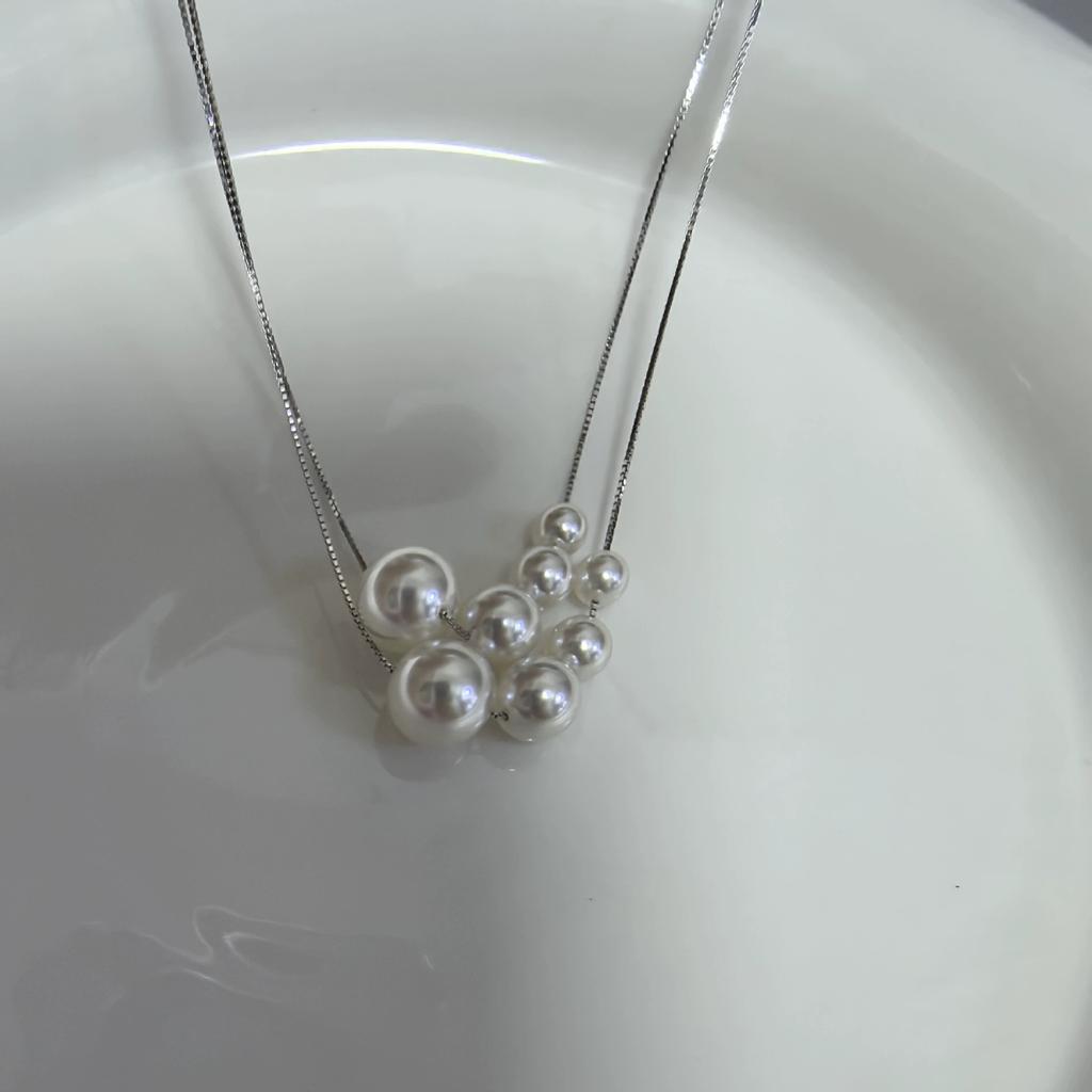 FY-BX0025 Light Luxury Niche Gradient Clavicle Necklace for Women S925 Silver Adjustable Pull Box Chain