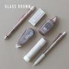 Tombow Pencil MONO PiT Stationery Set Pastel Glass Brown 6-piece (Mechanical 0.5mm 2 Eraser Stick Glue Correction Tape Glue) PCC-644BAZ