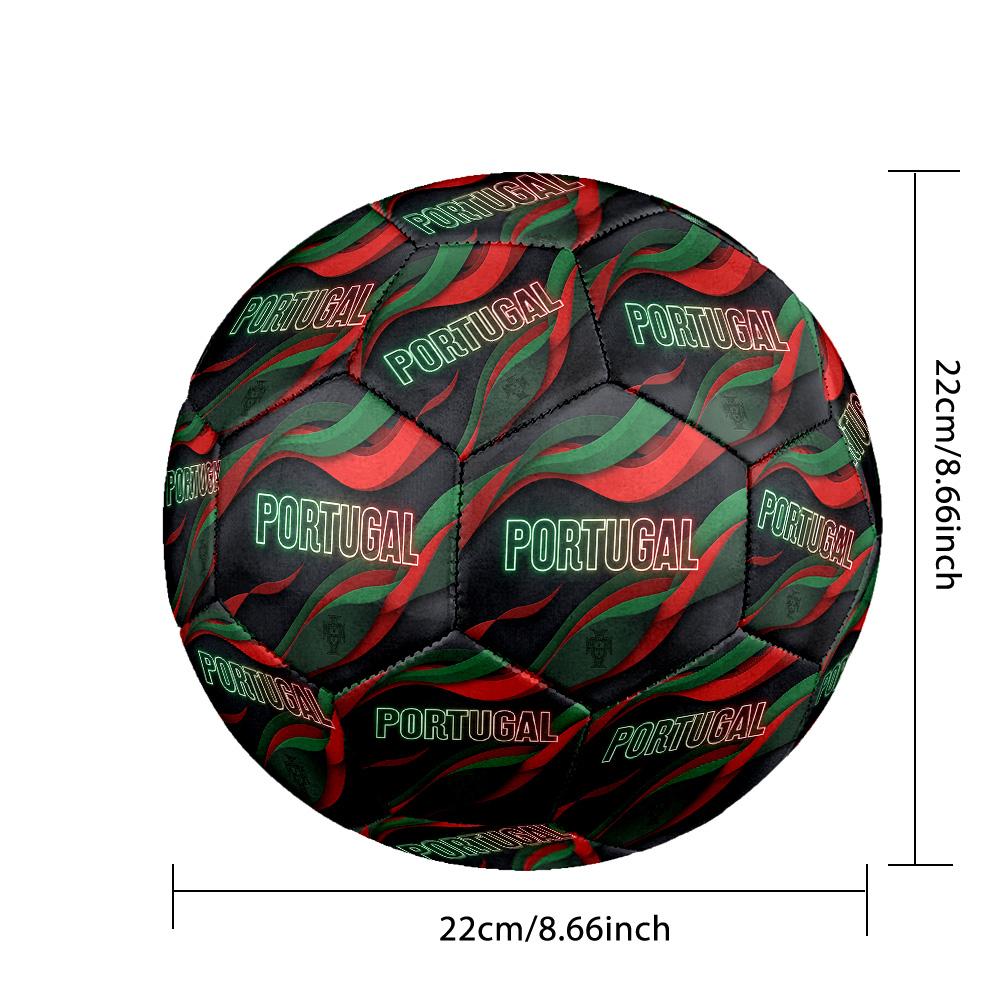 Portugal Football Printed Size 5 Soccer Ball Wear Resistant Standard Adult Training Football Fan Gift for Indoor Outdoor Match Sports