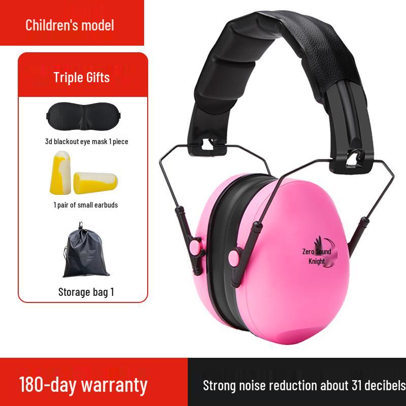 

Children s Soundproof Earmuffs: Pro Noise-Cancelling Headphones for Sleep рожевий