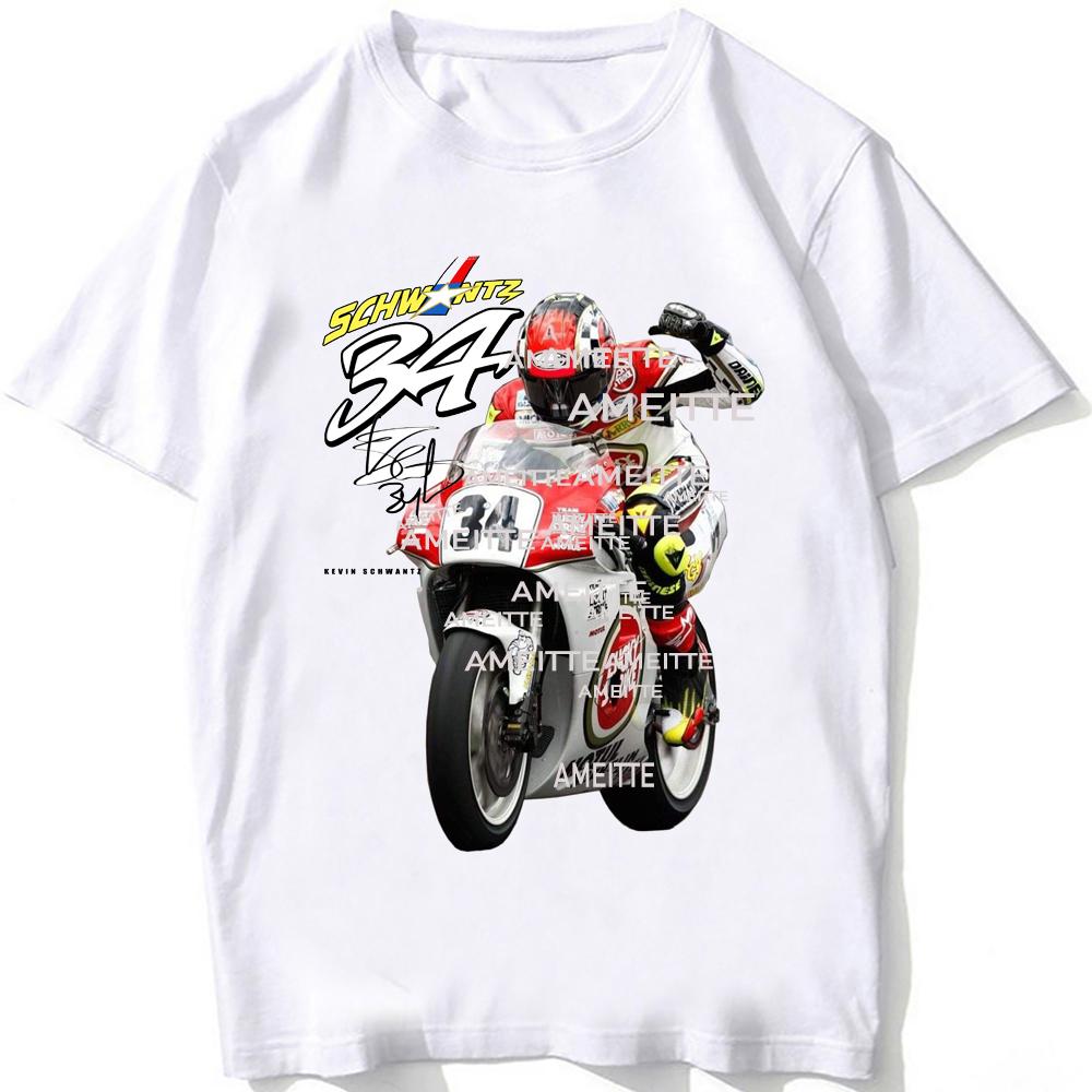 Kevin Schwantz 34 Gp 500cc Race Legend Rider T-shirt Unisex Unisex Manica Corta Cool Ragazzo Ciclo Top Bianchi Unisex Motocicletta Ride Magliette
