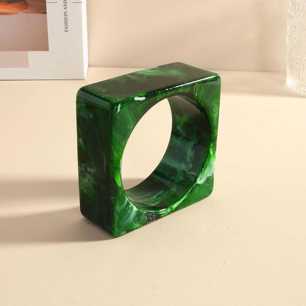 Square Chunky Bracelets Geometric Retro Hand Ring Wide Resin Bracelet Bangles  Jewelry Accessories
