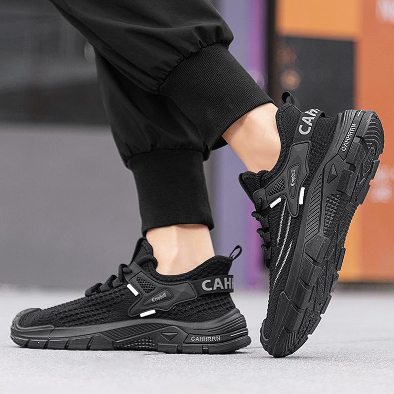 2025 New Men's Shoes Summer Breathable Fashion Mesh Fly-woven Men's Casual Lightweight Soft-soled Sports Trendy Shoes