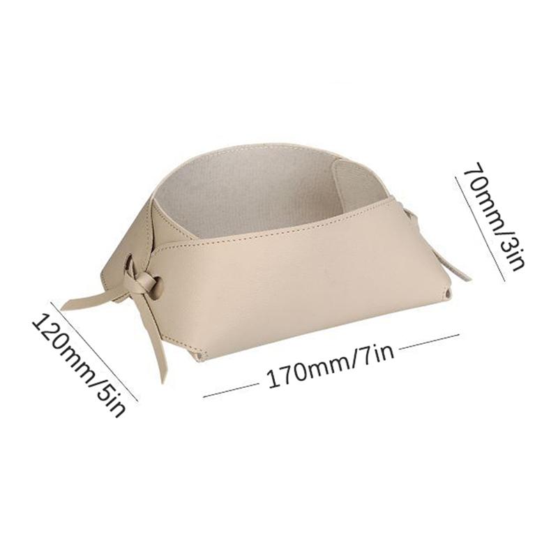 1Pc Nordic Desktop Leather Storage Box Jewelry Keys Display Tray Makeup Organizer Container Books Plants Holder Pot Home
