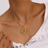 Vintage Chic Sun Shaped Pendant Necklace Earrings Stainless Steel Ring Fashion Jewlery Accessories Gift